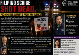 Filipino scribe shot dead, PEC demands authentic probe and justice